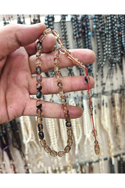 İnan Tesbih Transparent Color Ringed Model Capsule Cut Fire Amber Rosary