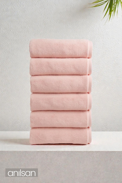 Anılsan 6 قطع من مناشف اليد المسطحة - 50×90 سم، 225 جرام، 100% قطن، مناشف للم...