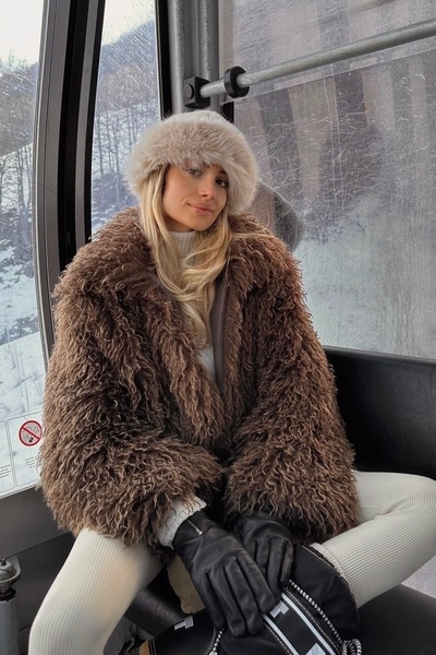 keisy Thick Plush Kalpak Adjustable Premium Women's Hat (Brown)