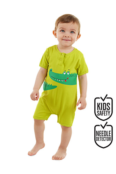 Denokids التمساح طفل رضيع القطن الصيف بذلة خضراء