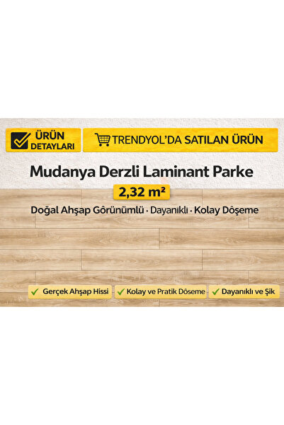 Varioclic Mudanya Derzli Laminant Parke 2,32 m² – Doğal Ahşap Görünümlü, Dayanıklı, Kolay Döşeme