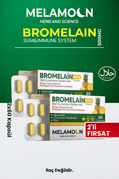 Melamoon Bromelain 500 Mg Ve Konjak Glukomannan Koenzim Q10(BROMELİN)-krom Pikolinat (2x60 Kapsül)
