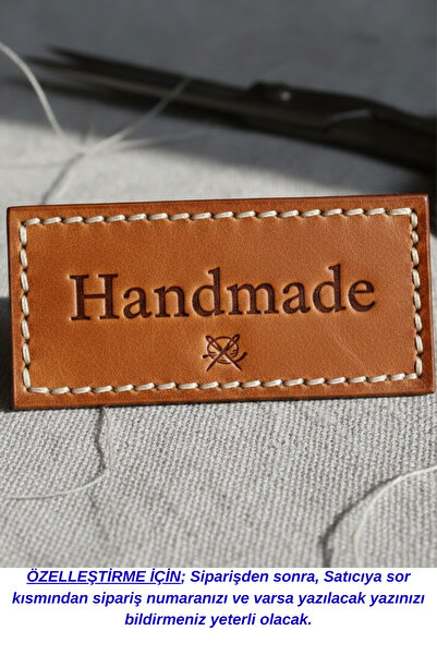 SY ETİKET Suni Deri Etiket 100 ADET , KİŞİSELLEŞTİRİLEBİLEN İsim, marka, ünva...