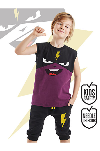 Denokids تي شيرت Lightning Mask للأولاد شورت كابري