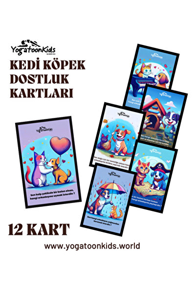 Yogatoon Kids World Çocuklar İçin Hayvan Dostluğu & Empati Kartları – Kedi ve...