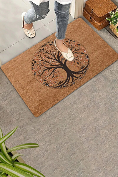 Valerine Life سجادة باب أمامية من خشب الجوز العتيق مقاس 45 × 70 سم