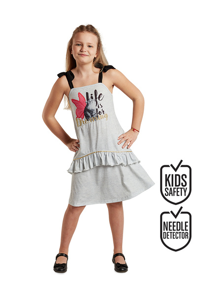 MSHB&G Gray Dreaming - Girl's Summer Strap Dress