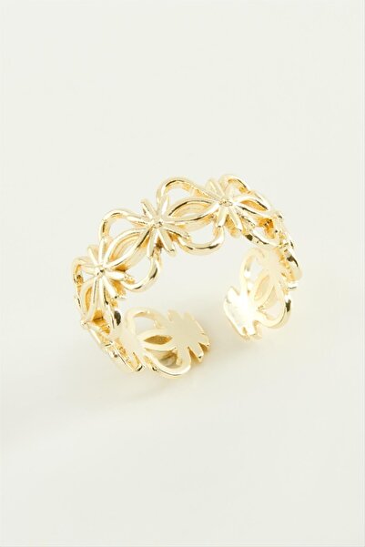 ZERO LAND MTXDPN خاتم معدني على شكل زهرة (135825)-لون فضي