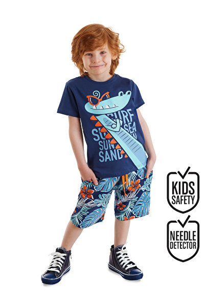 Denokids Set pantaloni scurți tricou pentru băiat Surfer Croco