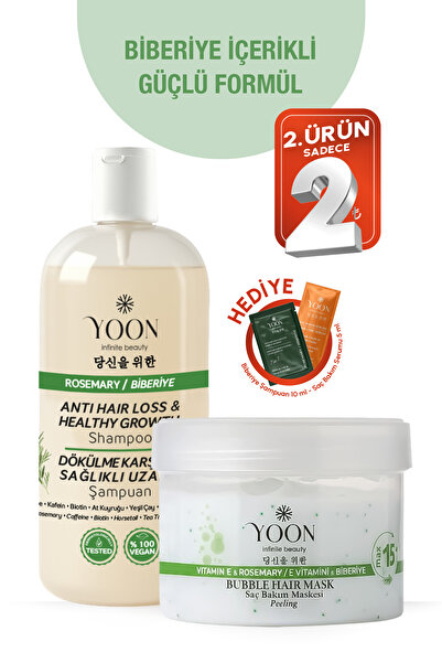YOON 2’li Biberiye Şampuan & Saç Maskesi – Saç Dökülmesine Karşı, Hızlı Uzatm...
