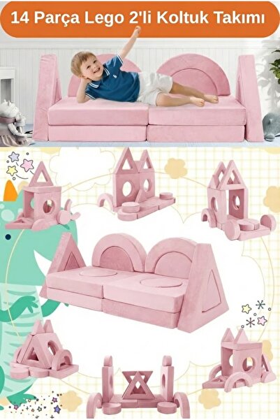 SABY 14 Parça Yapı Oyuncak Modüler Bebek ve Çocuk 2'li Koltuğu