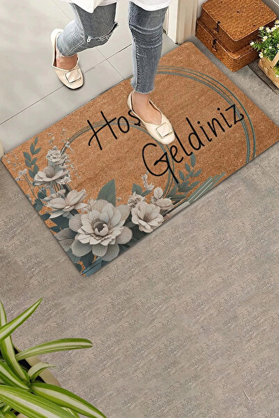 Valerine Life سجادة باب ترحيب باللون الأبيض المائي مقاس 45 × 70 سم