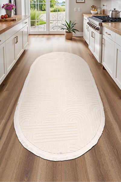 dekozer Revna Oval Halı | Yıkanabilir, Kaymaz Taban, Modern Salon ve Mutfak H...
