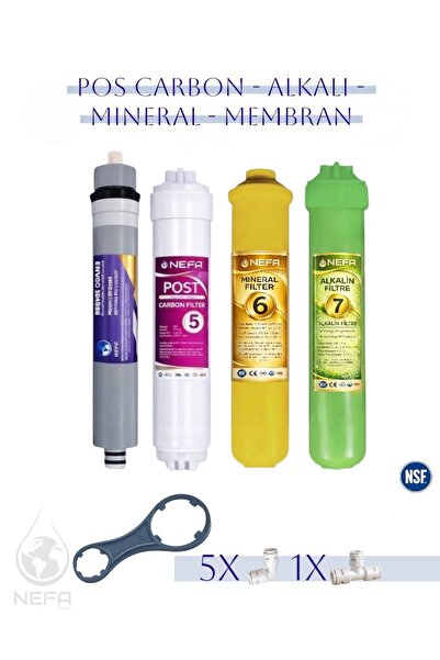 Nefa Tüm Arıtma Cihazlarına Uyumlu Post Karbon - Alkali - Mineral-80 GPD Memb...