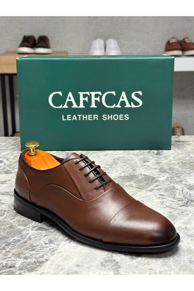 Caffcas Hakiki Deri Taba Rengi El Yapımı Klasik Erkek Ayakkabı 213-01-M