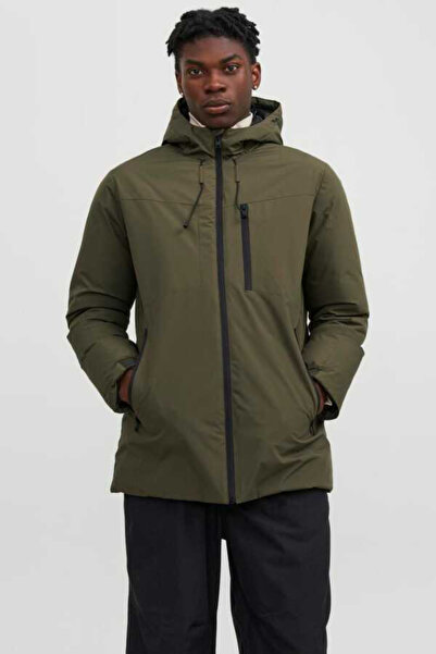 Jack & Jones Jack&Jones 12256884 JJPAYNE PARKA JACKET Erkek Uzun Mont Haki yeşil