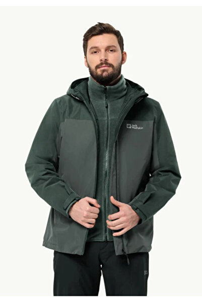 Jack Wolfskin 1115311_4136 TAUBENBERG 3INI JKT M Erkek Outdoor Ceketi yeşil
