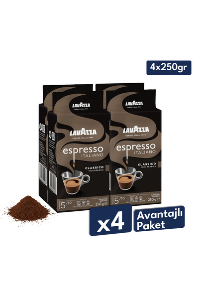 LavAzza Espresso Classico Italiano Filtre Kahve (250gr) x4