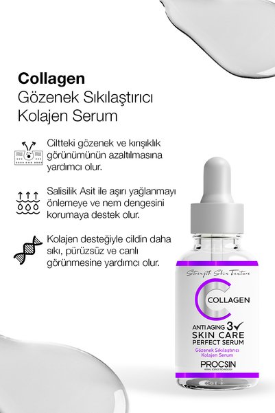 PROCSIN Yaşlanma Ve Kırışıklık Karşıtı Kolajen Serum 20 ml