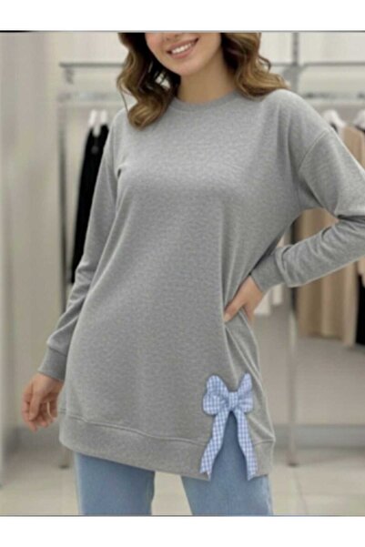 BYBIYIK KADIN BİSİKLET YAKA YANI YIRTMAÇLI FİYONKLU TUNİK