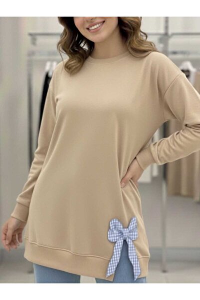 BYBIYIK KADIN BİSİKLET YAKA YANI YIRTMAÇLI FİYONKLU TUNİK