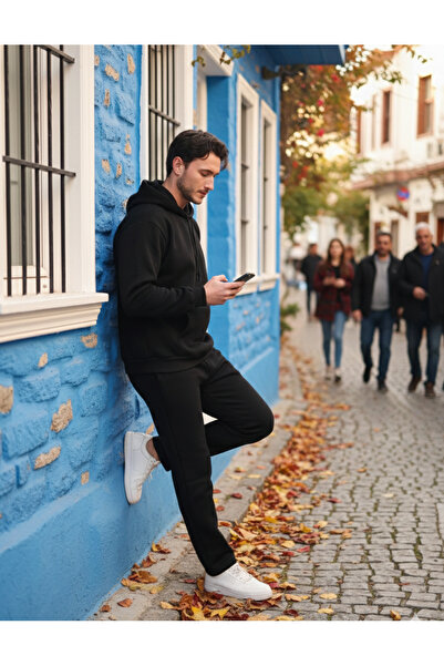 L-KOM Ανδρικό σετ αθλητικών φορμών με 3-σκέλη βαμβακερή εσωτερική επένδυση - ...