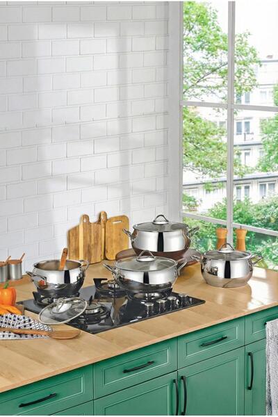 ÖZLİFE طقم أواني طهي سادة من أنكا 8 قطع