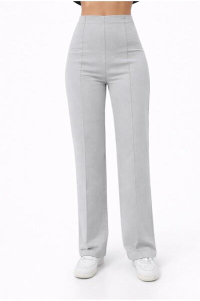 AXXEL Kadın Açık Gri 2 İplik Yüksek bel Eşofman Pantolon-P2249