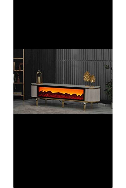 Ecrin Mobilya Tv ünitesi şömineli