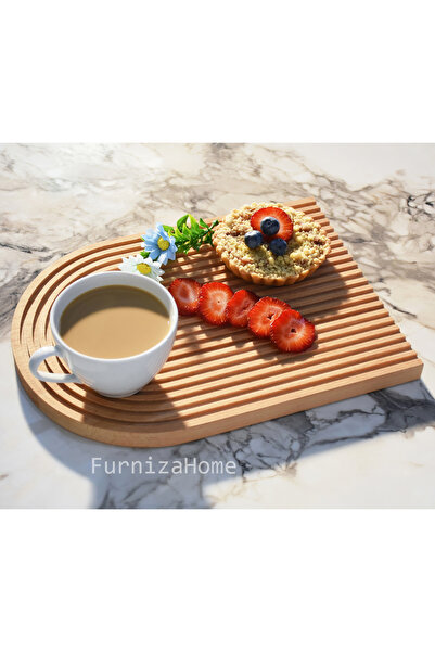 Furniza Home قوس قزح كبير الحجم - صينية خشبية مزخرفة، حامل عرض وطاولة