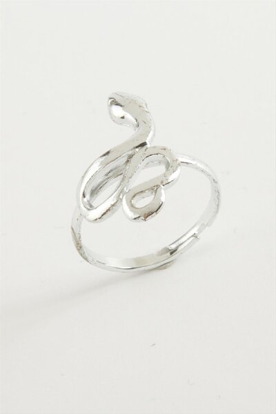 ZERO LAND MTXDPN خاتم معدني على شكل ثعبان (152412) - لون فضي