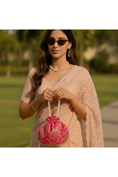 KIYAY Handcrafted Silk Potli Bag for Women Traditional, Perfect for Weddings ...