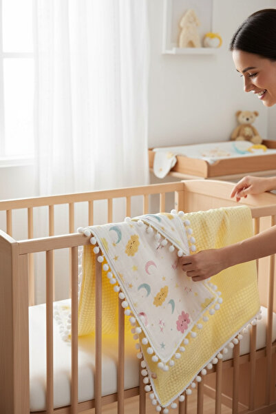 FG Store %100 Pamuk Çok Amaçlı Çift Katlı Müslin Battaniye (80X100)