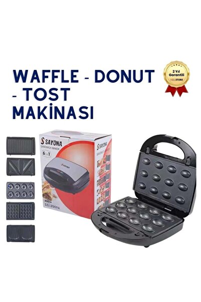 Genel Markalar 6 sı 1 arada Tost Makinası, Donut, Waffle, Ceviz Kurabiye, Sandviç Aparatlı Makina