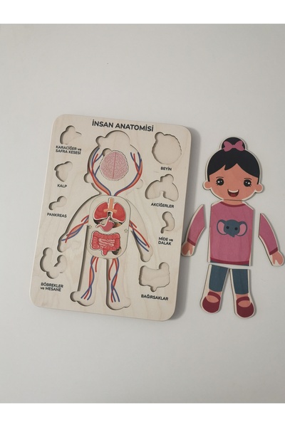 Mind of Toys Wooden Human Anatomy Puzzle, Girl Child, Layered Puzzle, Montess...