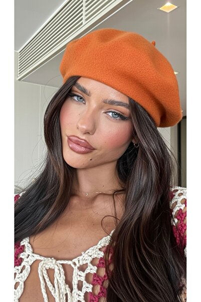 Goldmine Francúzsky maliar austrálska vlnená plsť baret oranžová