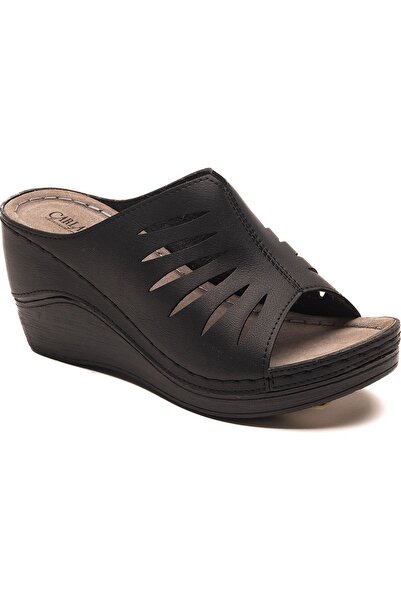 Carlaverde Yüksek Taban Ortopedik Kadın Terlik Topuk Yüksekliği 8 cm 170677