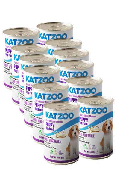 katzoo Yavru Konserve Köpek Maması 400 Gr x 12 | Kuzu Etli