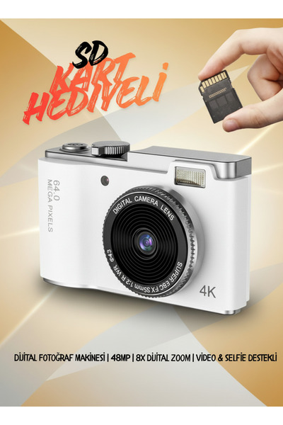 NEFFO Dijital Fotoğraf Makinesi | 48MP | 8X Dijital Zoom | Video & Selfie Destekli | Başlangıç Kamerası