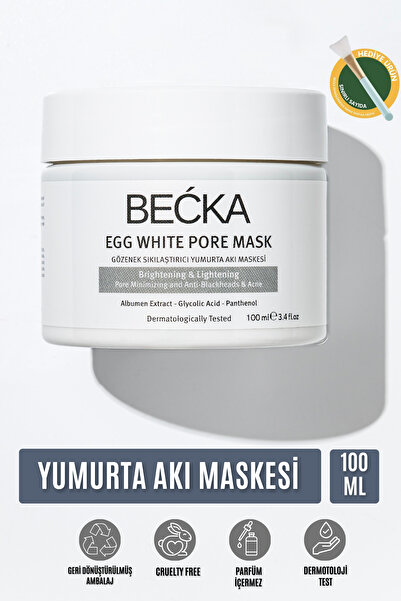 BECKA Yumurta Akı Maskesi Gözenek Sıkılaştırıcı ve Siyah Nokta Karşıtı Yüz Ma...