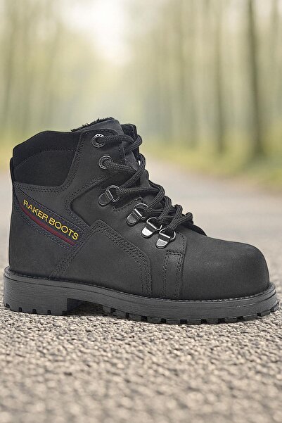 Rakerplus Шкіряні дитячі черевики з чорною блискавкою та хутром