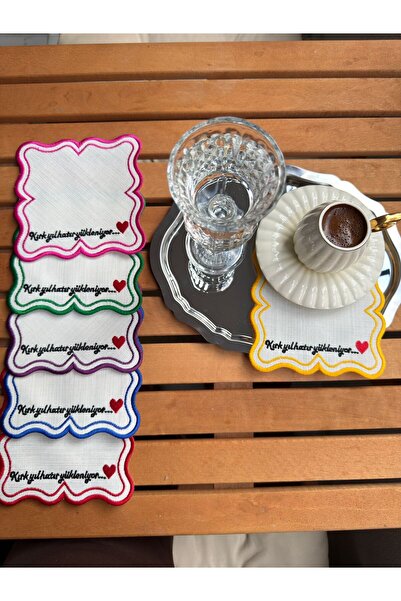 VeraLüx Home HEDİYE İLAVELİ --- 6 Adet Sunum ve Kokteyl Peçetesi Keten ÖZEL L...