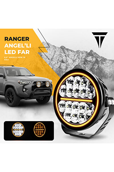 C9 Ranger 6.5'' Angellı 60W 14 Led Turuncu Beyaz DRL Mercek Far