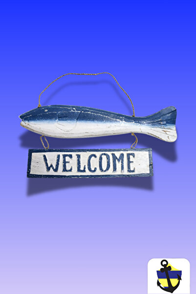 çıpacı Ahşap Balık Welcome Kapı Dekoru