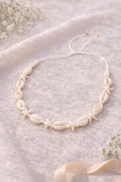 OSMANLI GÜMÜŞ Marina Sea Shell and Star Model Adjustable Necklace