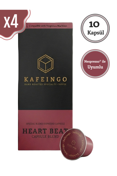 Kafeingo - 10'lu Kapsül Kutusu - Heart Beat X 4 Adet