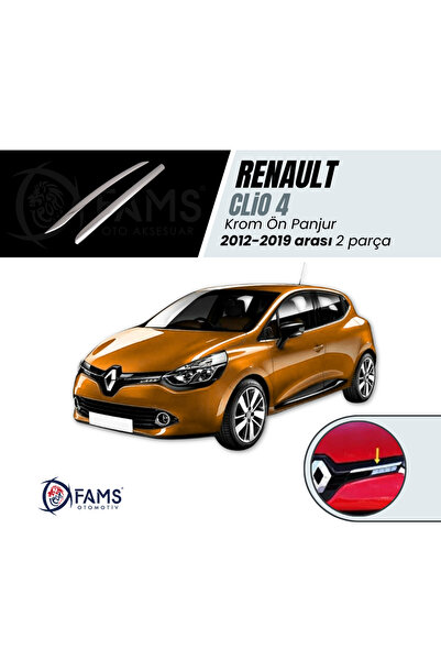 FAMS OTO AKSESUAR Renault Clio 4 Krom Ön Panjur 2 Parça 2012 -2019 Arası Uyum...