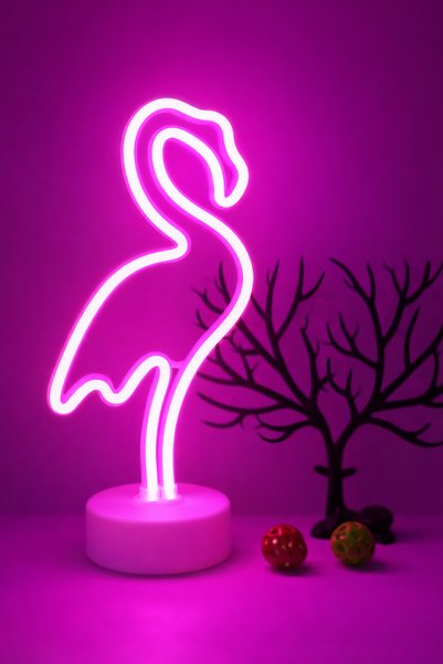 Patladı Gitti Dekoratif Flamingo Neon Led Gece Lambası