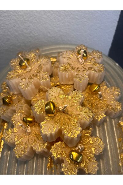 By Pinar Craft Yılbaşı Özel Kar Tanesi Dekoratif Mum