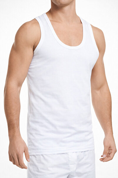 Verahed Classic Strap 6-Pack Stretch Fabric 100% Cotton White Undershirts